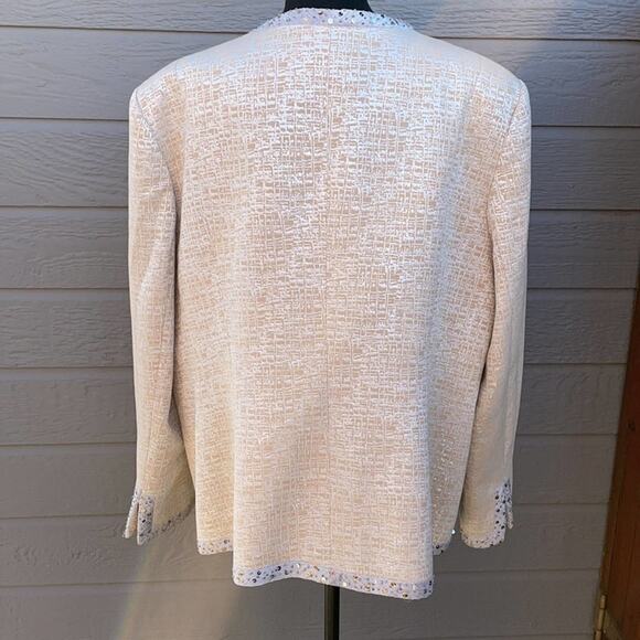 Vintage Ben Marc International women’s 20 silver threaded open front blazer - Picture 9 of 13